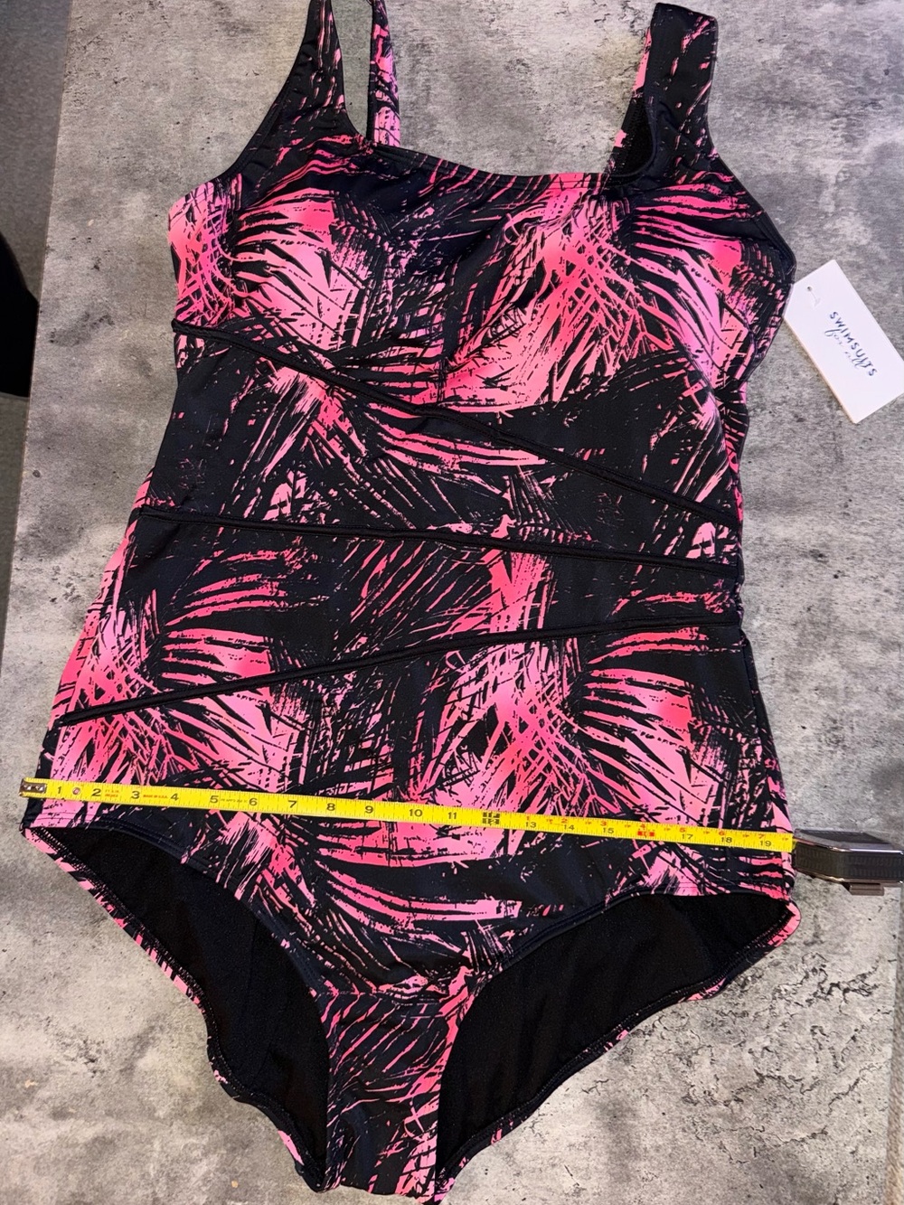 Plus size 24 swimsuits for all brand. Black and pink design